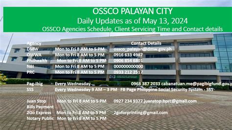 OSSCO Palayan City, Ground Floor, Government Building  .